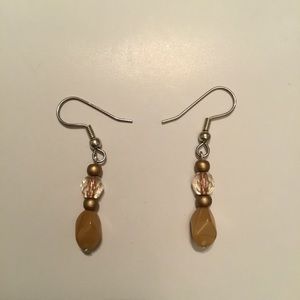 GEMSTONE & SWAROVSKI DROP EARRINGS